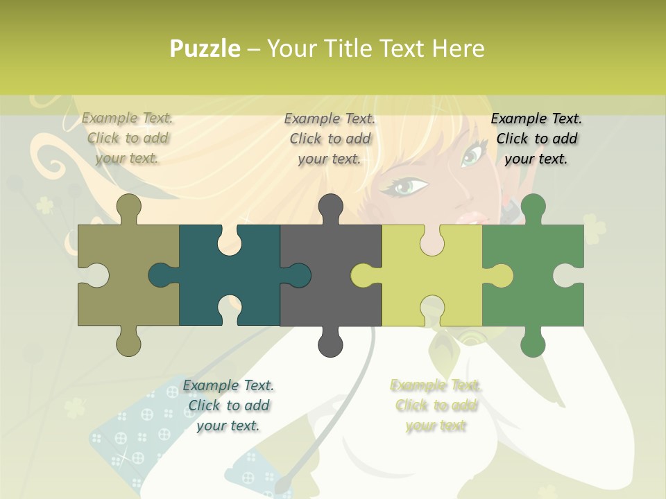 Spring Girl Stock Vector Illustration: PowerPoint Template