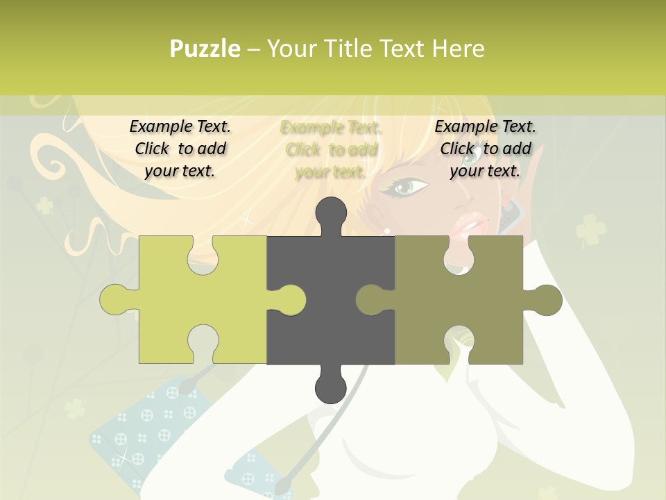 Spring Girl Stock Vector Illustration: PowerPoint Template