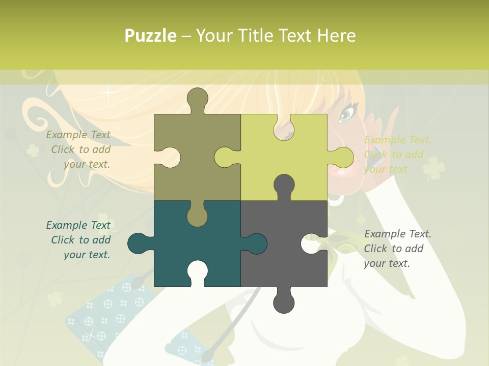 Spring Girl Stock Vector Illustration: PowerPoint Template