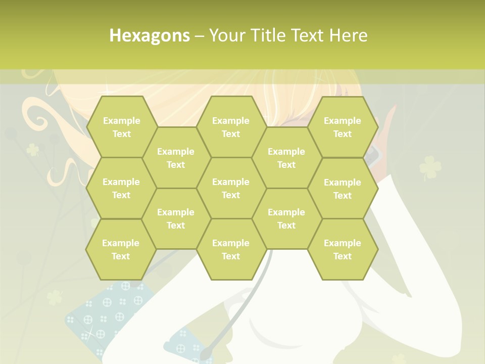 Spring Girl Stock Vector Illustration: PowerPoint Template