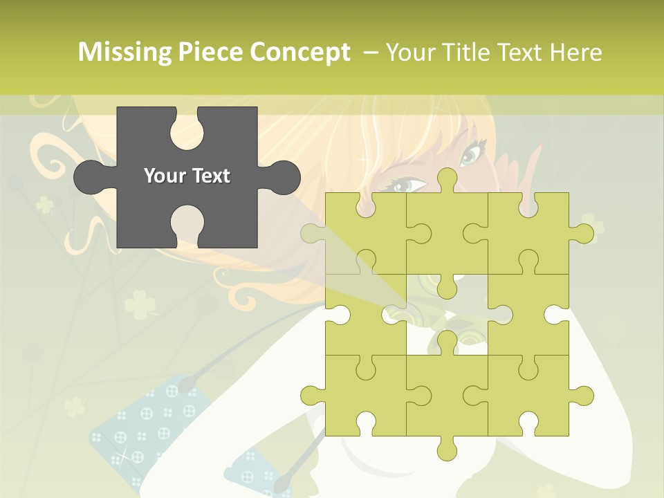 Spring Girl Stock Vector Illustration: PowerPoint Template