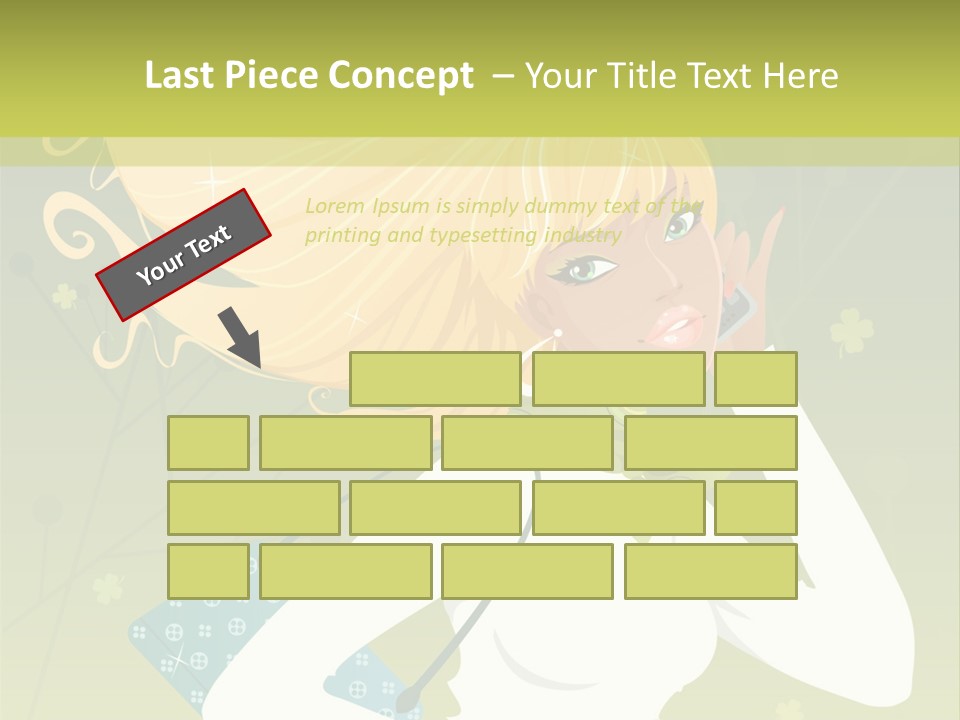 Spring Girl Stock Vector Illustration: PowerPoint Template