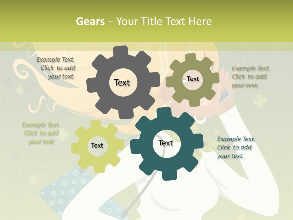 Spring Girl Stock Vector Illustration: PowerPoint Template