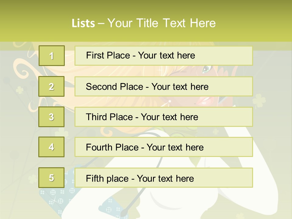 Spring Girl Stock Vector Illustration: PowerPoint Template