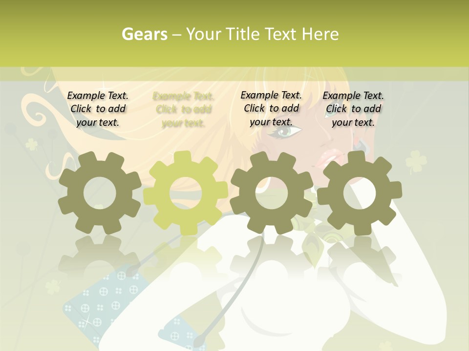 Spring Girl Stock Vector Illustration: PowerPoint Template