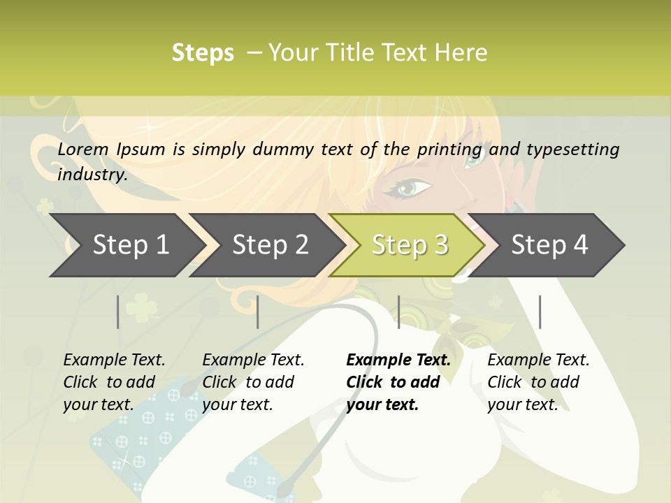 Spring Girl Stock Vector Illustration: PowerPoint Template