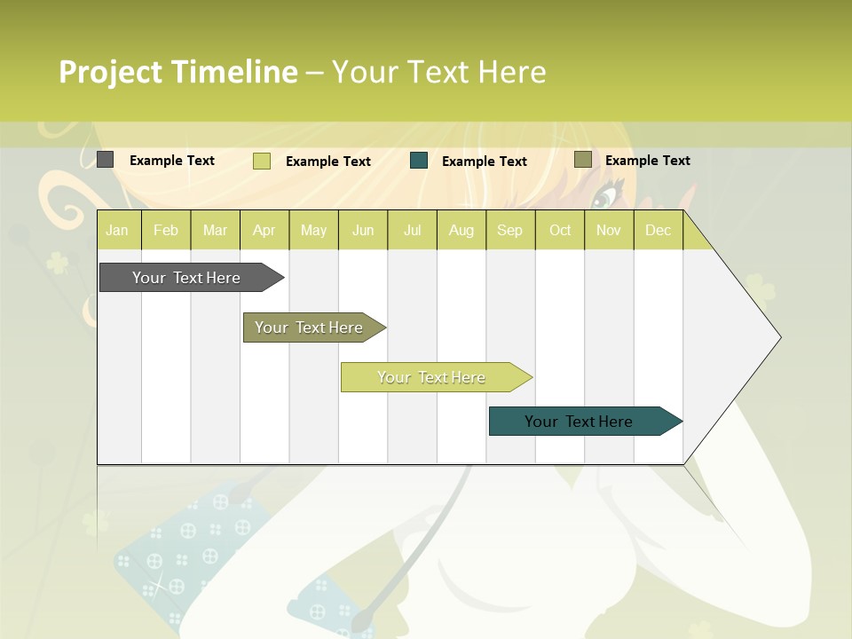 Spring Girl Stock Vector Illustration: PowerPoint Template