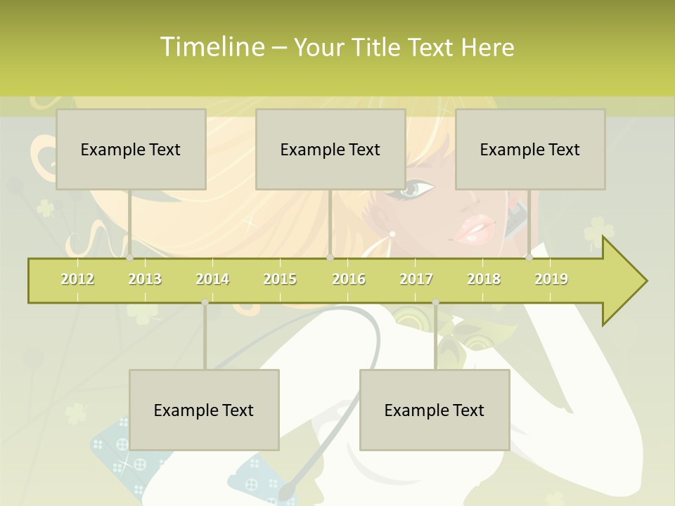 Spring Girl Stock Vector Illustration: PowerPoint Template