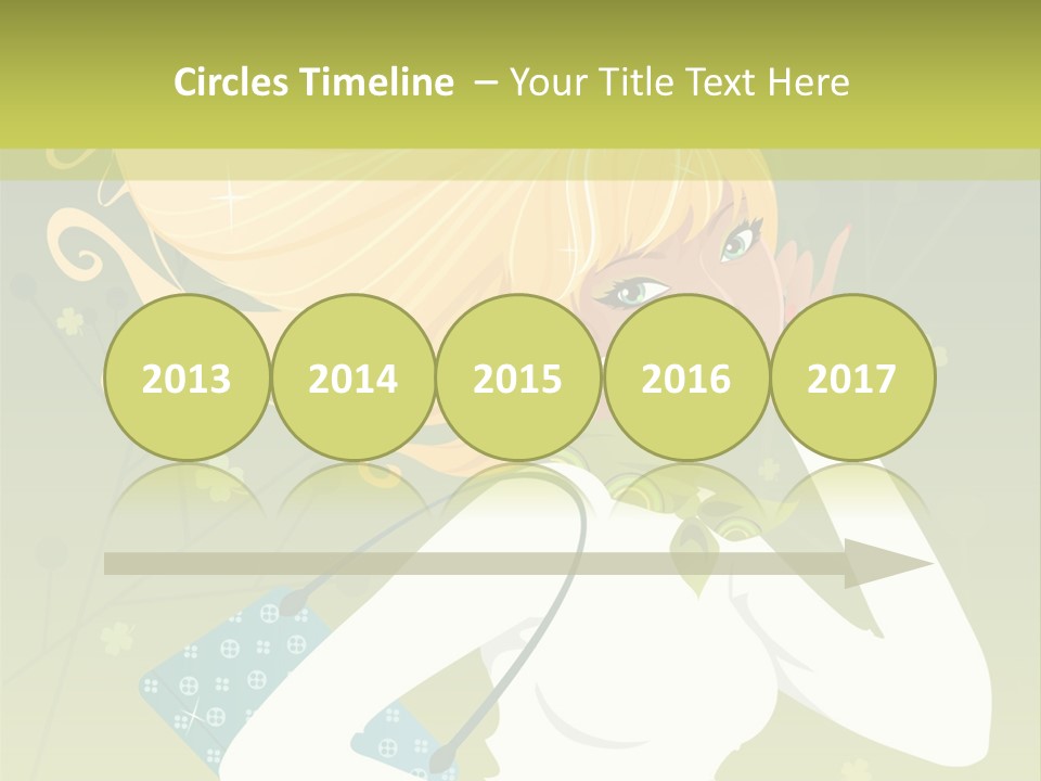 Spring Girl Stock Vector Illustration: PowerPoint Template