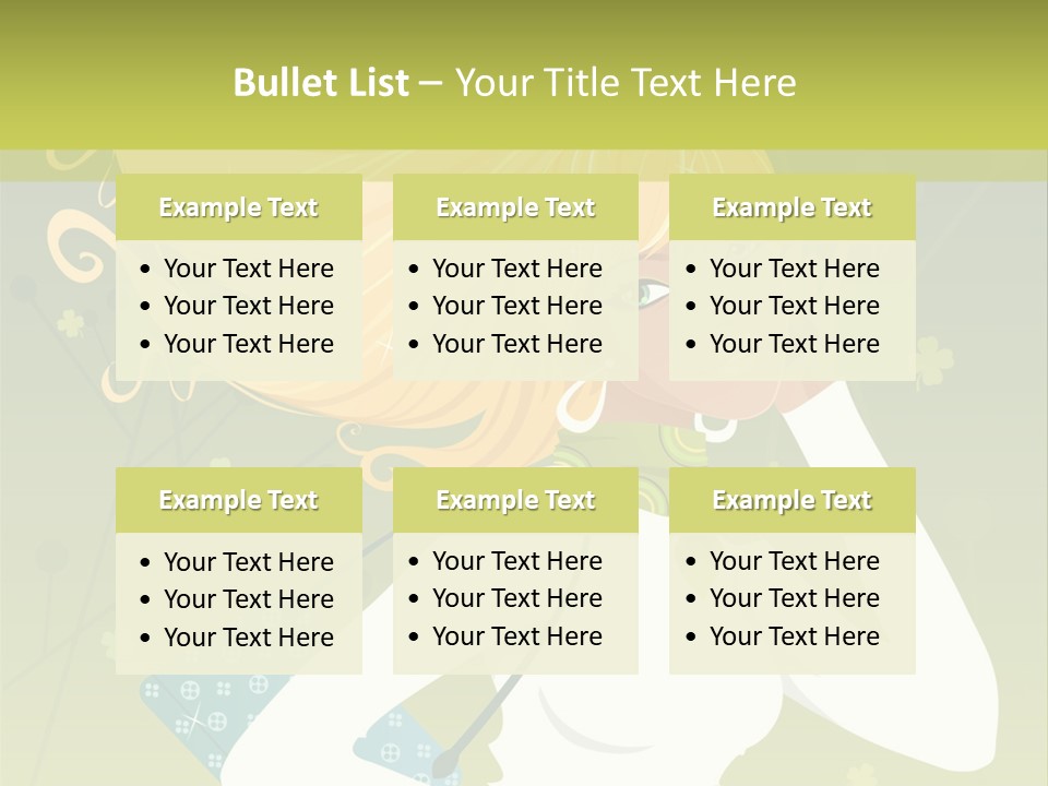 Spring Girl Stock Vector Illustration: PowerPoint Template