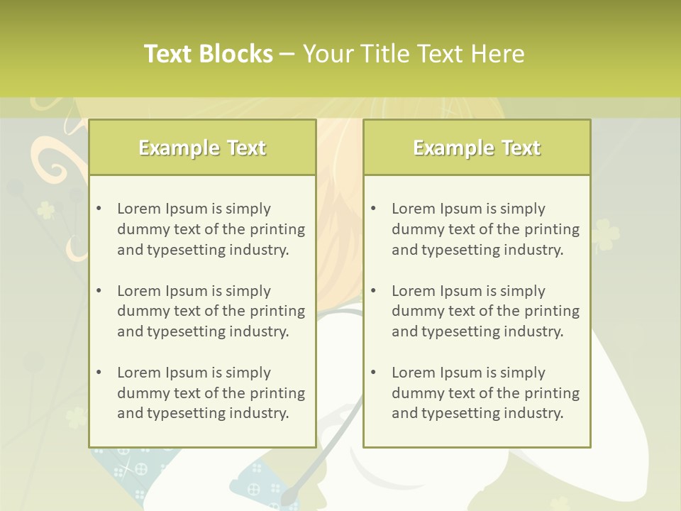 Spring Girl Stock Vector Illustration: PowerPoint Template