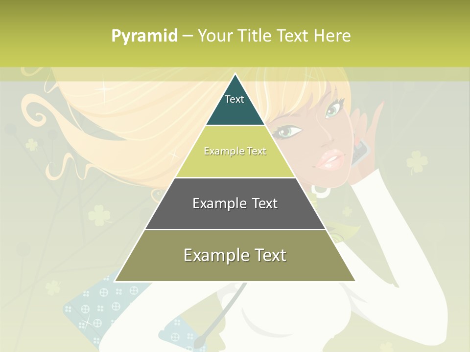 Spring Girl Stock Vector Illustration: PowerPoint Template