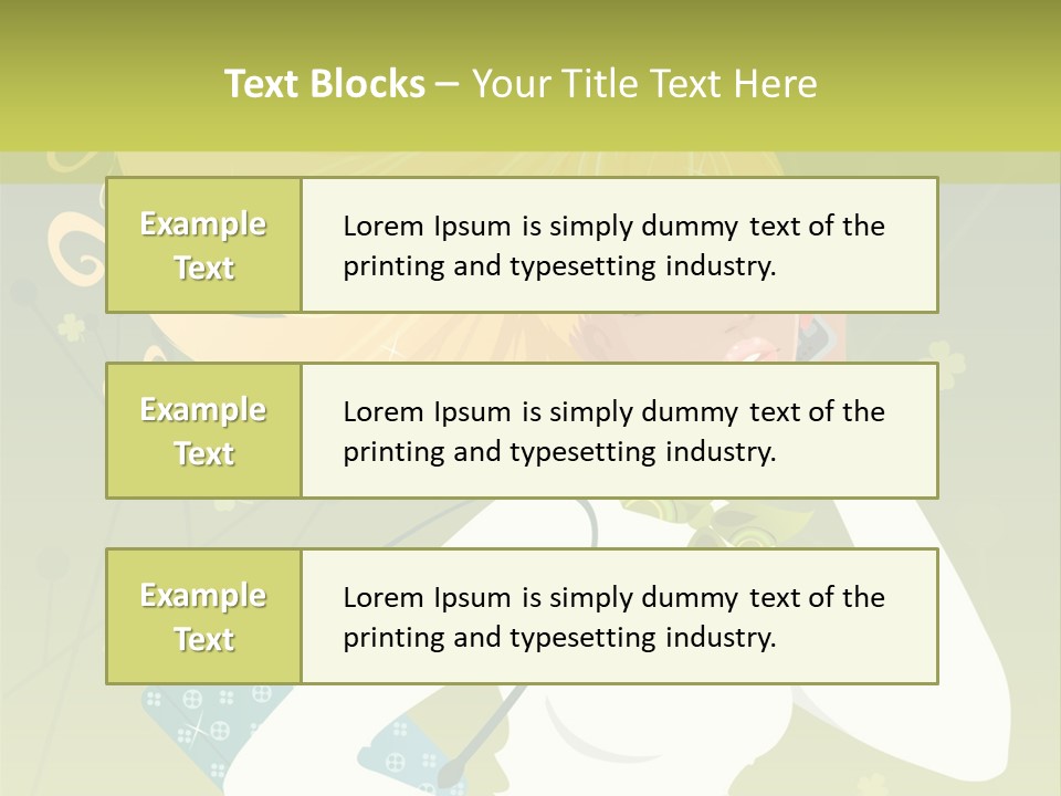 Spring Girl Stock Vector Illustration: PowerPoint Template