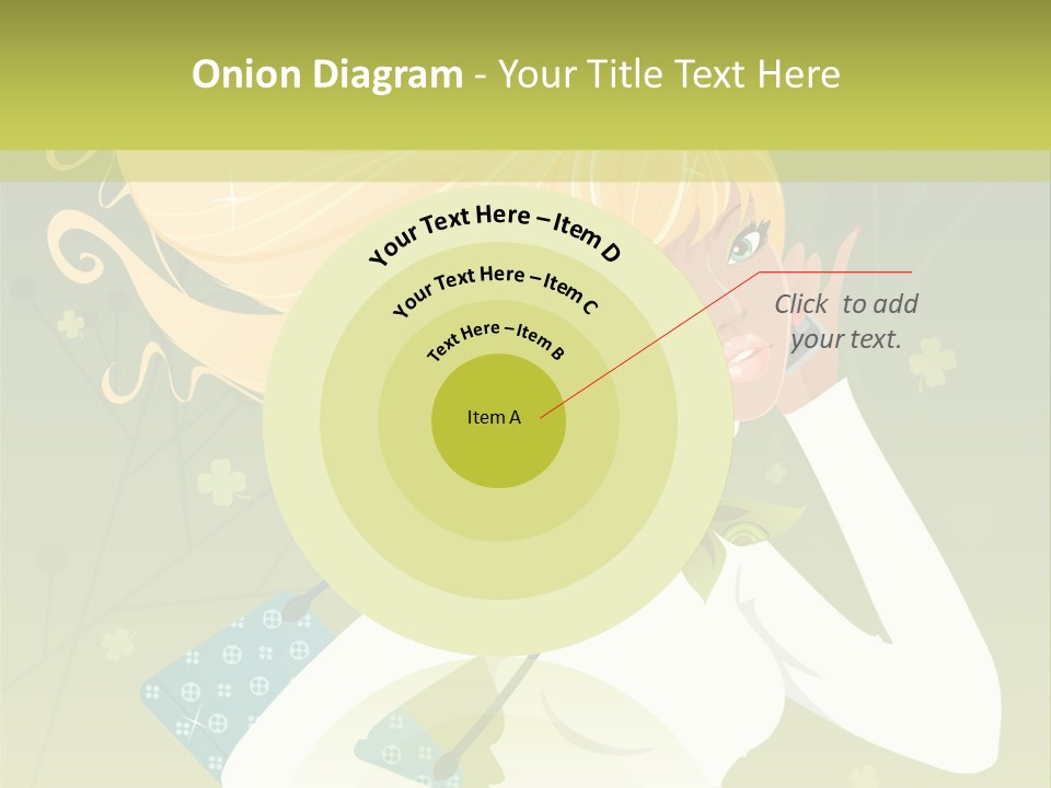 Spring Girl Stock Vector Illustration: PowerPoint Template