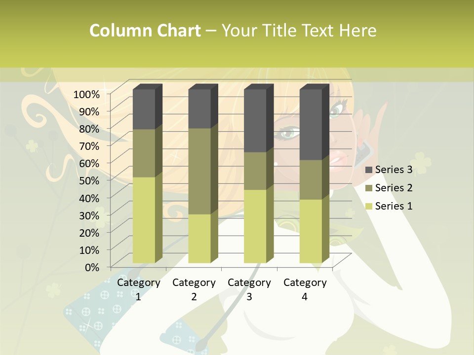 Spring Girl Stock Vector Illustration: PowerPoint Template