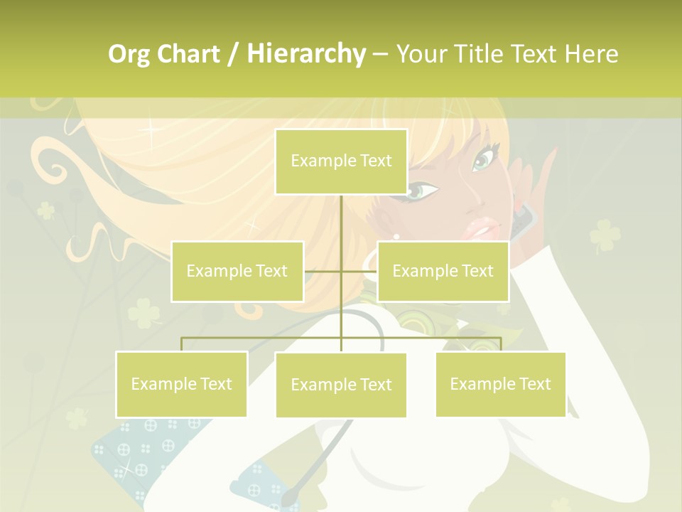 Spring Girl Stock Vector Illustration: PowerPoint Template