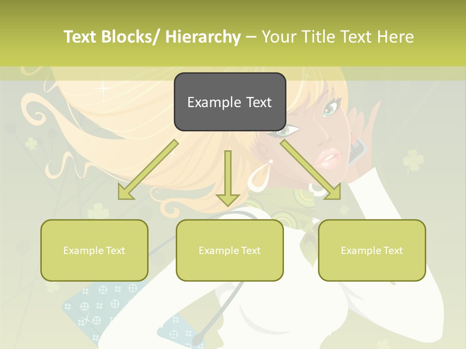 Spring Girl Stock Vector Illustration: PowerPoint Template