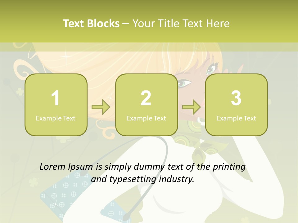 Spring Girl Stock Vector Illustration: PowerPoint Template