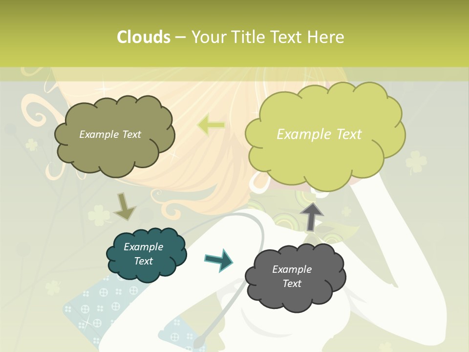 Spring Girl Stock Vector Illustration: PowerPoint Template