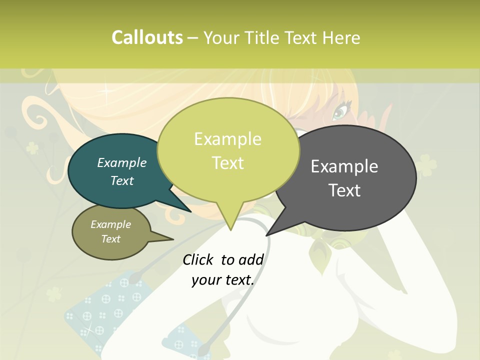 Spring Girl Stock Vector Illustration: PowerPoint Template