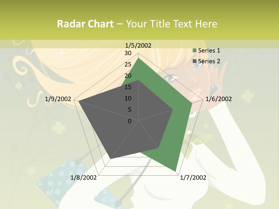 Spring Girl Stock Vector Illustration: PowerPoint Template