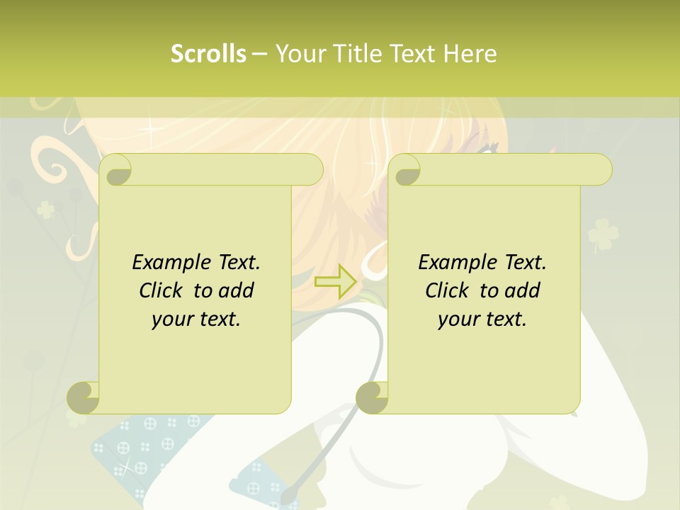 Spring Girl Stock Vector Illustration: PowerPoint Template