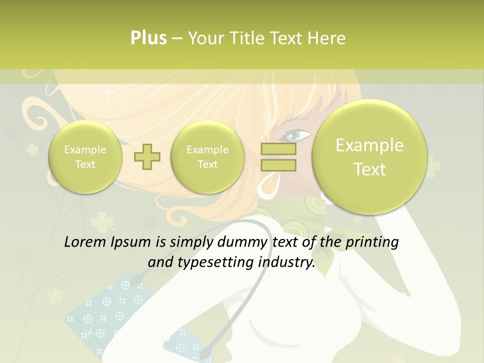 Spring Girl Stock Vector Illustration: PowerPoint Template