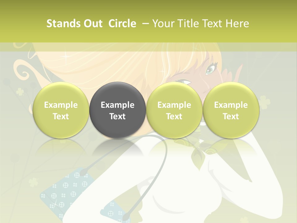 Spring Girl Stock Vector Illustration: PowerPoint Template