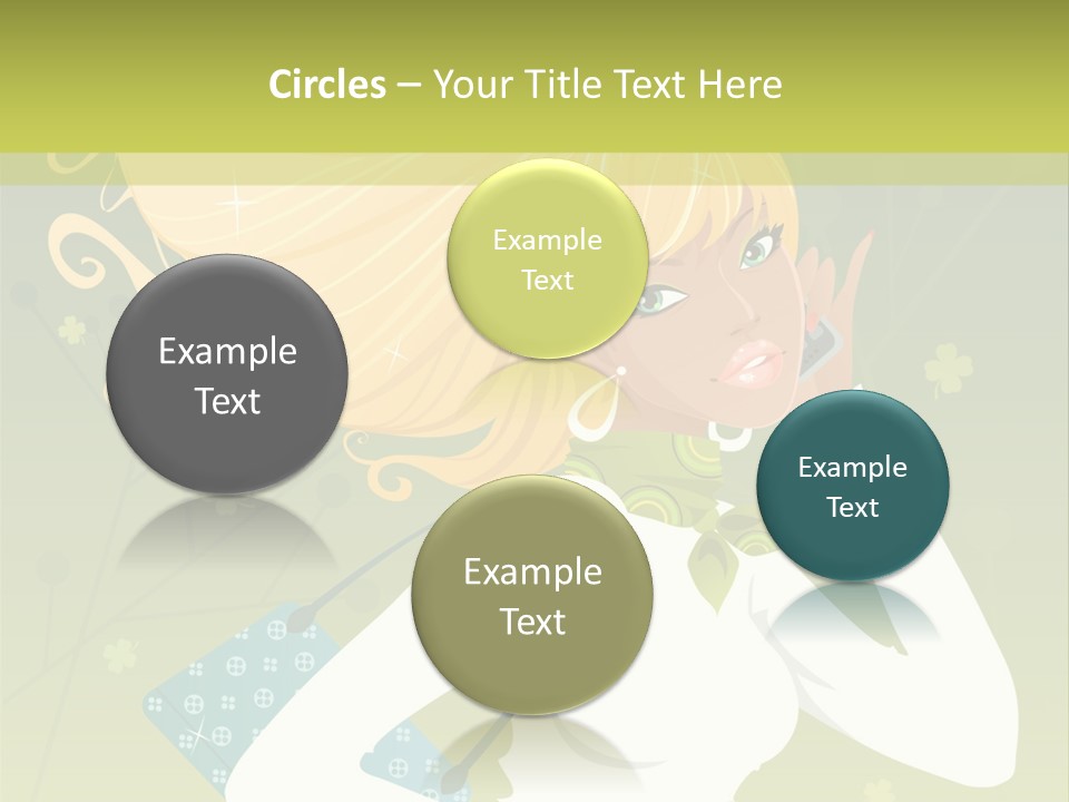 Spring Girl Stock Vector Illustration: PowerPoint Template