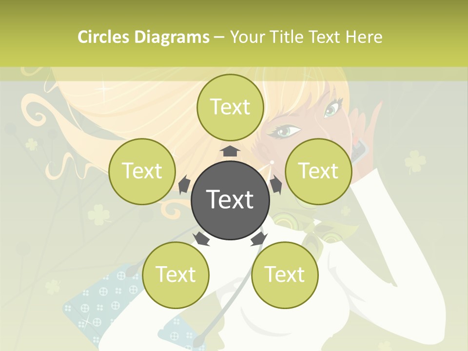 Spring Girl Stock Vector Illustration: PowerPoint Template