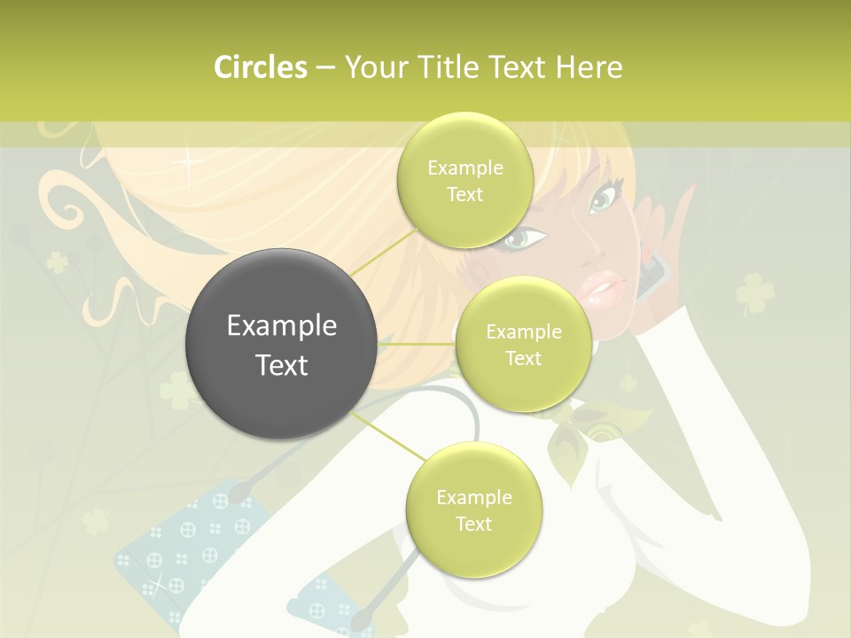 Spring Girl Stock Vector Illustration: PowerPoint Template