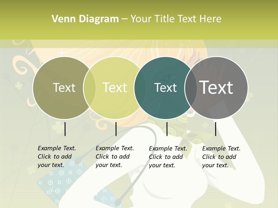 Spring Girl Stock Vector Illustration: PowerPoint Template