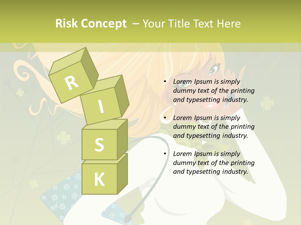 Spring Girl Stock Vector Illustration: PowerPoint Template