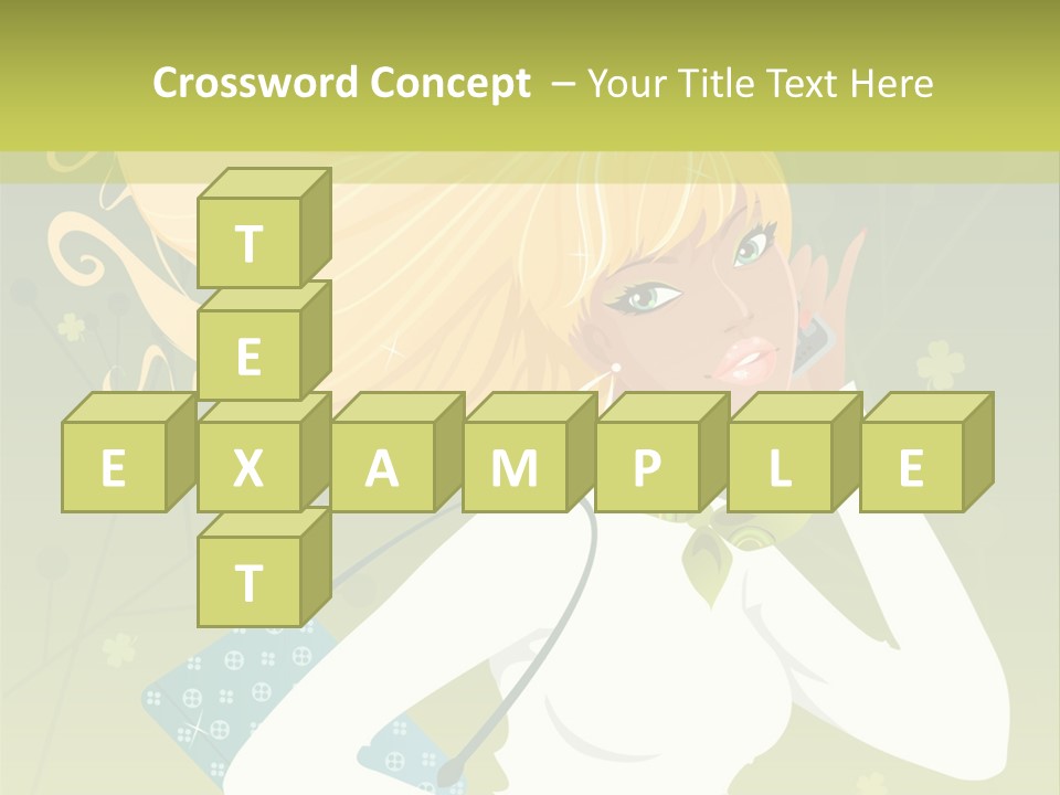 Spring Girl Stock Vector Illustration: PowerPoint Template