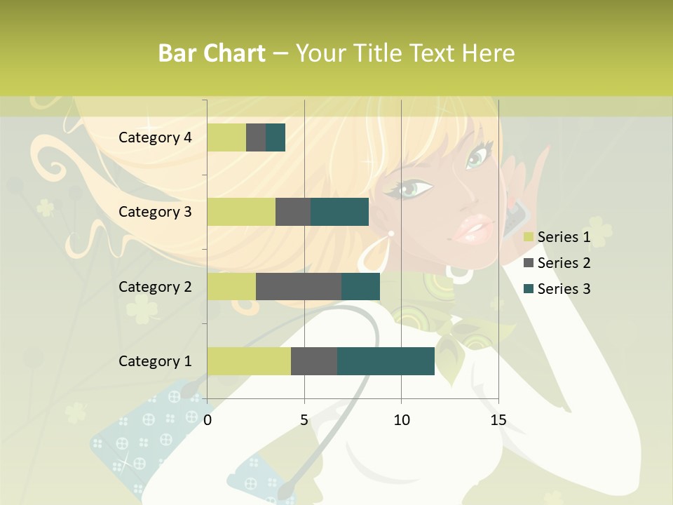 Spring Girl Stock Vector Illustration: PowerPoint Template