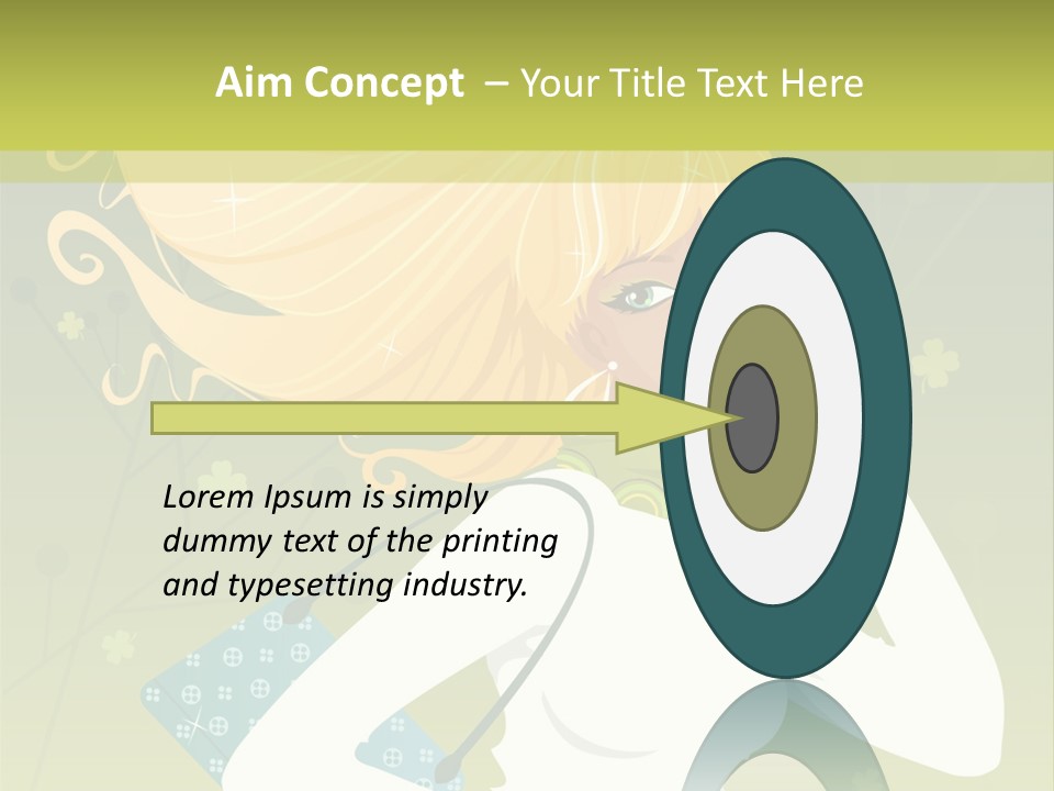 Spring Girl Stock Vector Illustration: PowerPoint Template