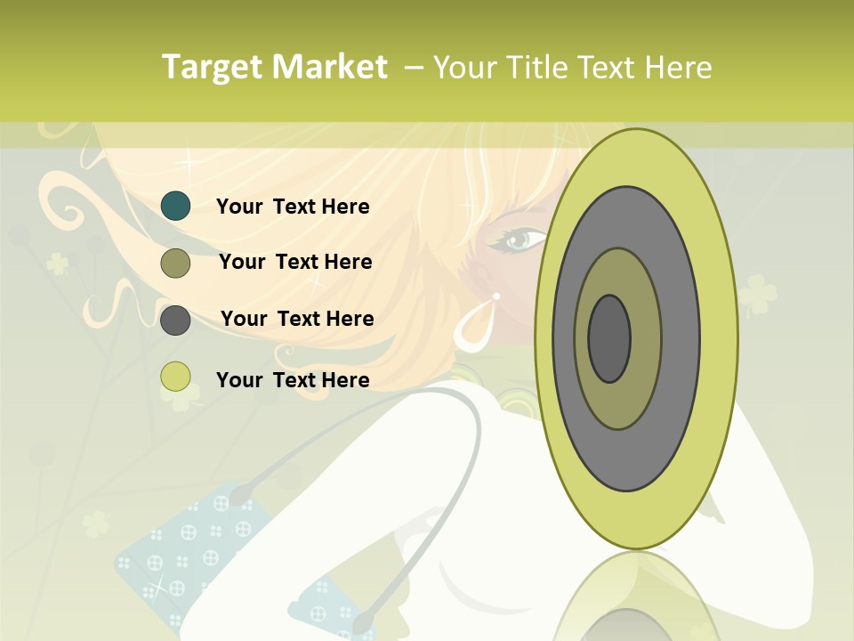 Spring Girl Stock Vector Illustration: PowerPoint Template