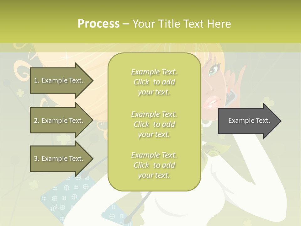 Spring Girl Stock Vector Illustration: PowerPoint Template