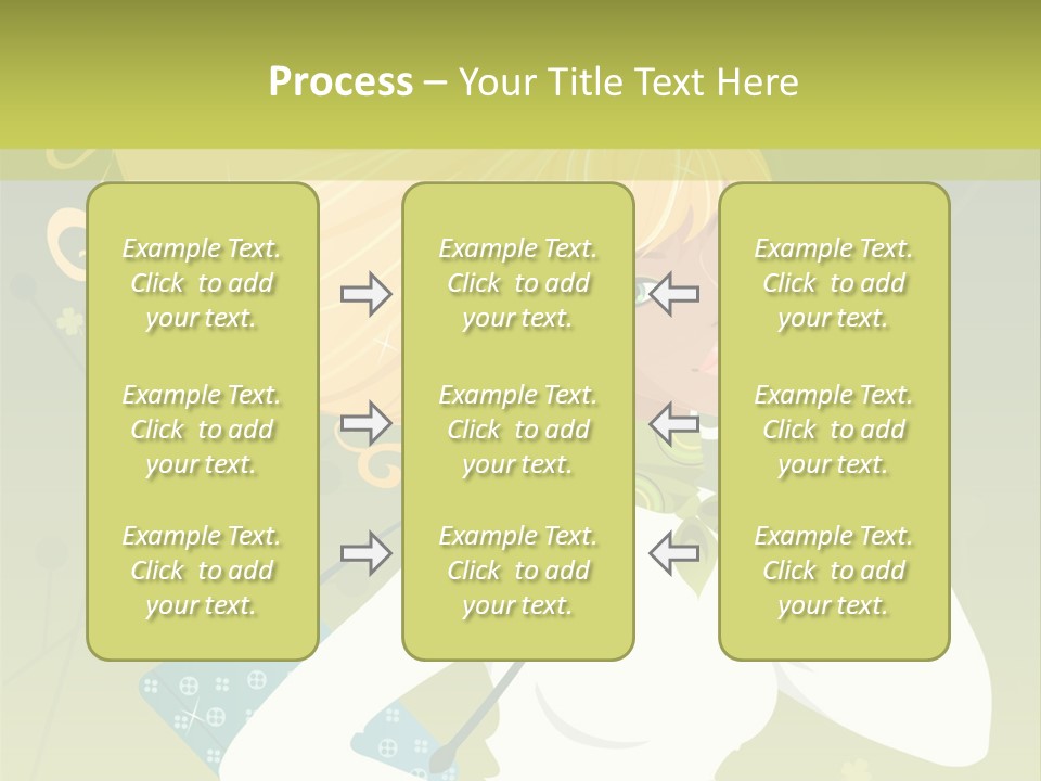 Spring Girl Stock Vector Illustration: PowerPoint Template