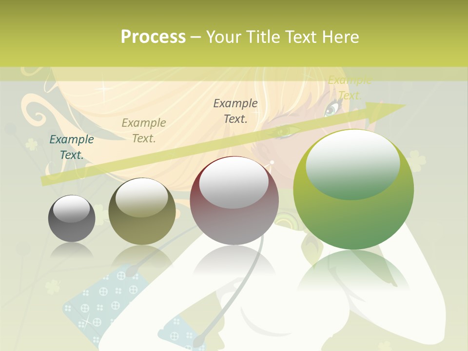 Spring Girl Stock Vector Illustration: PowerPoint Template