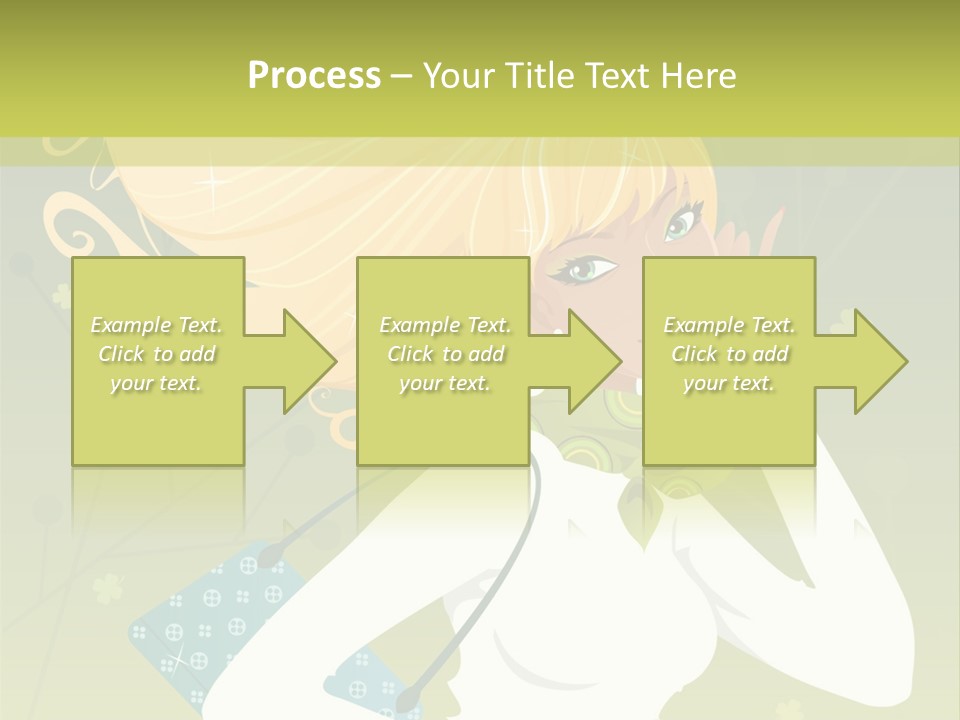 Spring Girl Stock Vector Illustration: PowerPoint Template