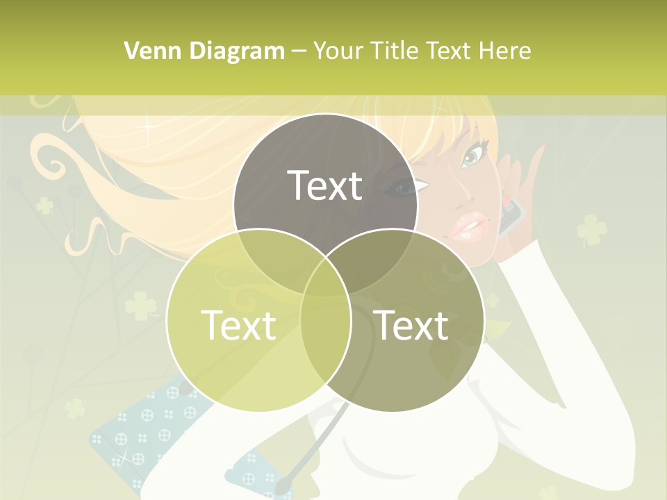 Spring Girl Stock Vector Illustration: PowerPoint Template