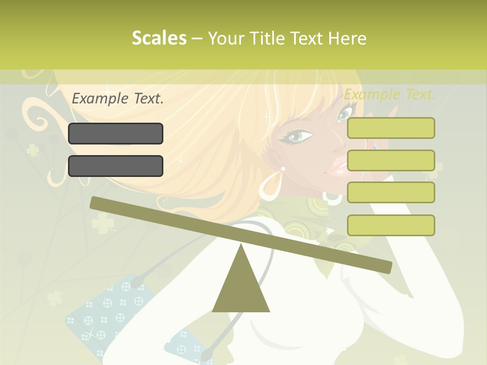 Spring Girl Stock Vector Illustration: PowerPoint Template