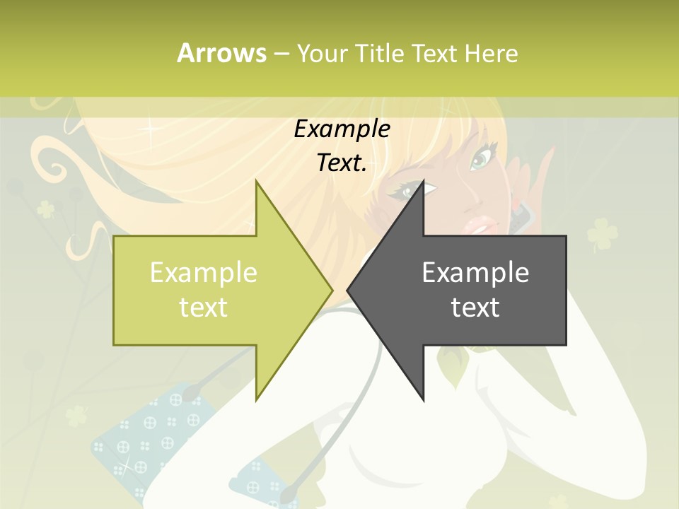 Spring Girl Stock Vector Illustration: PowerPoint Template