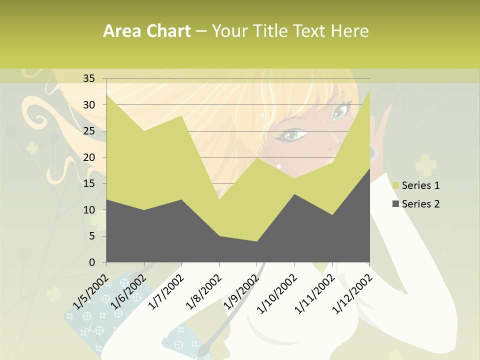 Spring Girl Stock Vector Illustration: PowerPoint Template