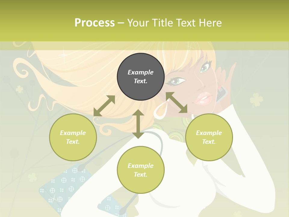 Spring Girl Stock Vector Illustration: PowerPoint Template