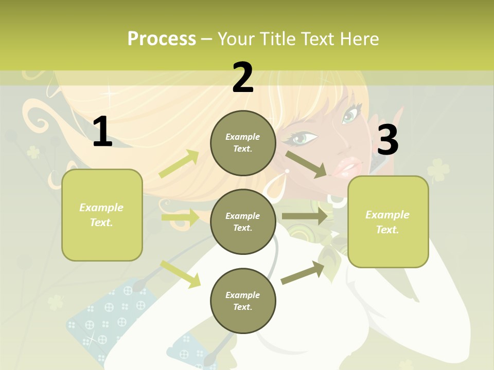 Spring Girl Stock Vector Illustration: PowerPoint Template