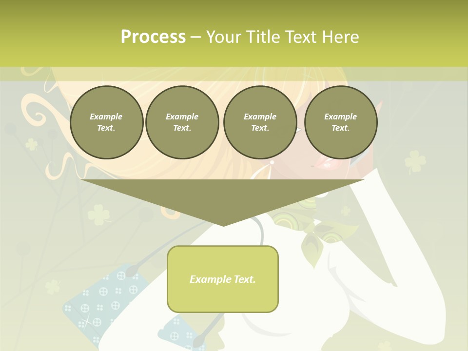 Spring Girl Stock Vector Illustration: PowerPoint Template