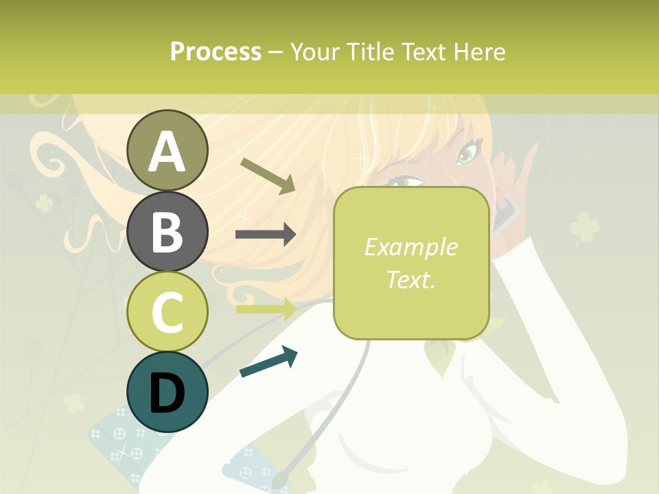 Spring Girl Stock Vector Illustration: PowerPoint Template