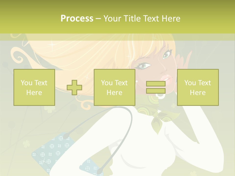 Spring Girl Stock Vector Illustration: PowerPoint Template